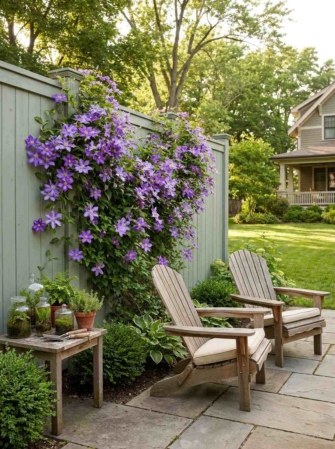 clematis on sage
