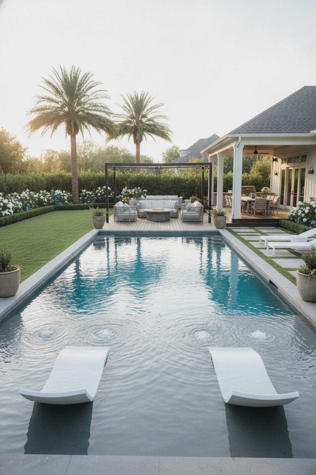 cocktail pool with tanning ledge
