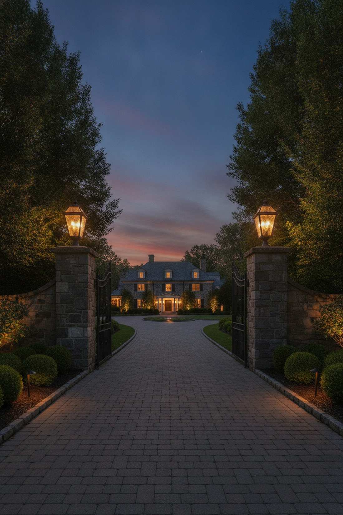 column mounted driveway lights