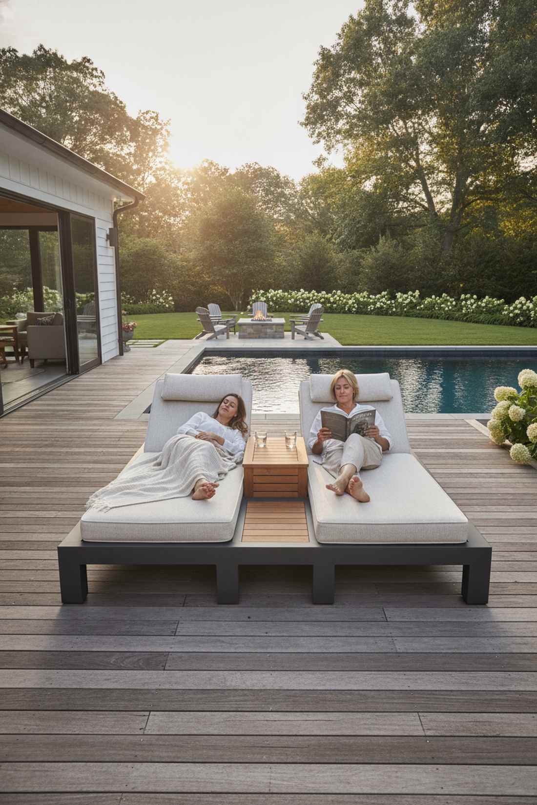 double wide lounger for two