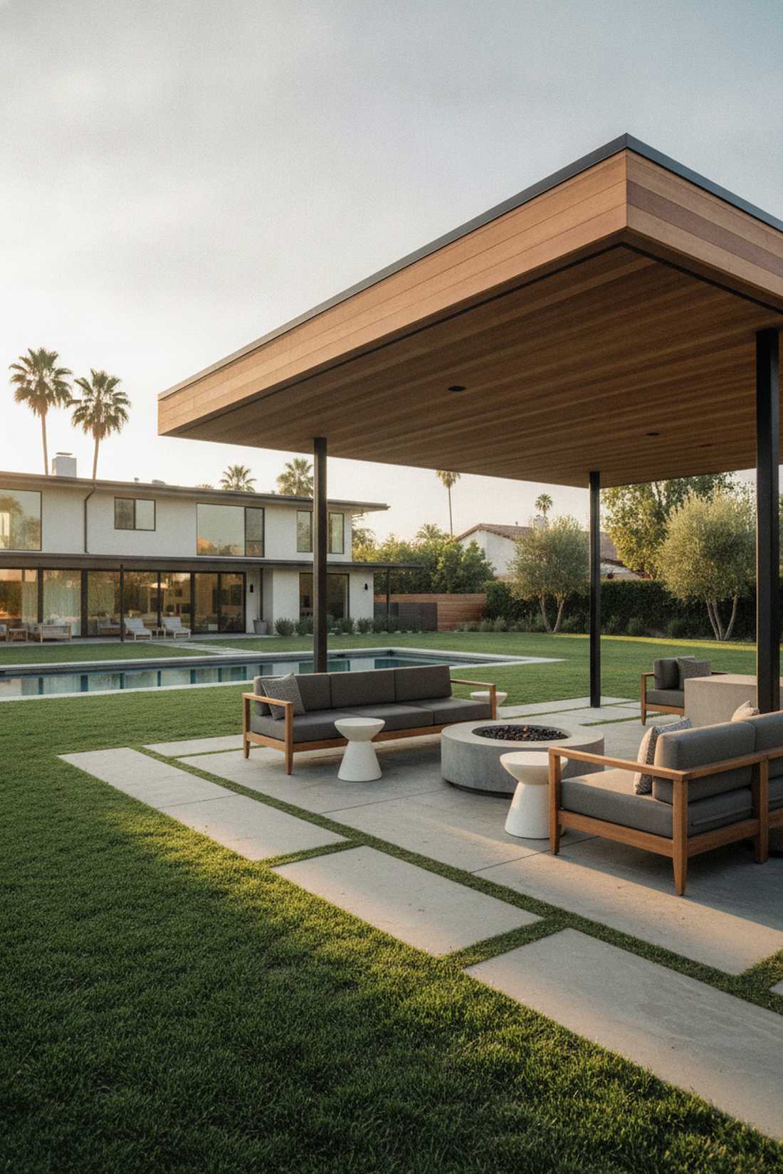 flat roof contemporary pavilion