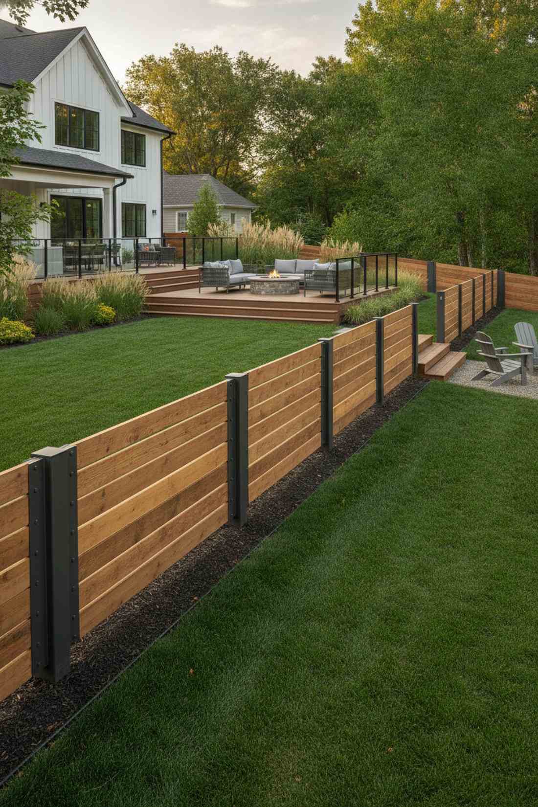 floating horizontal panel fence
