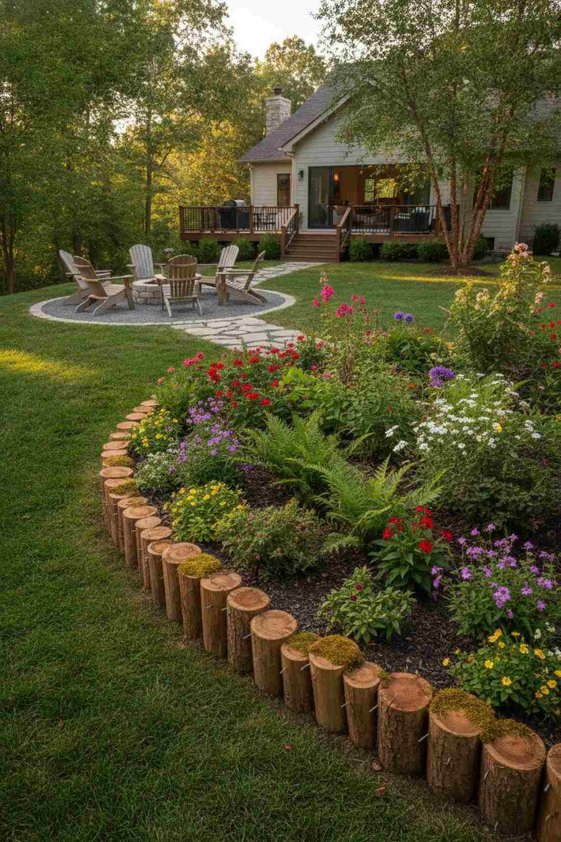 hardwood log retaining edge