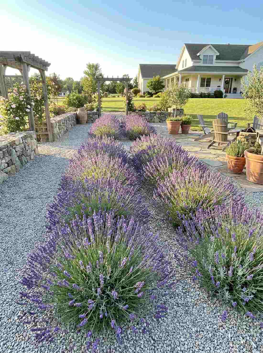 lavender border rows
