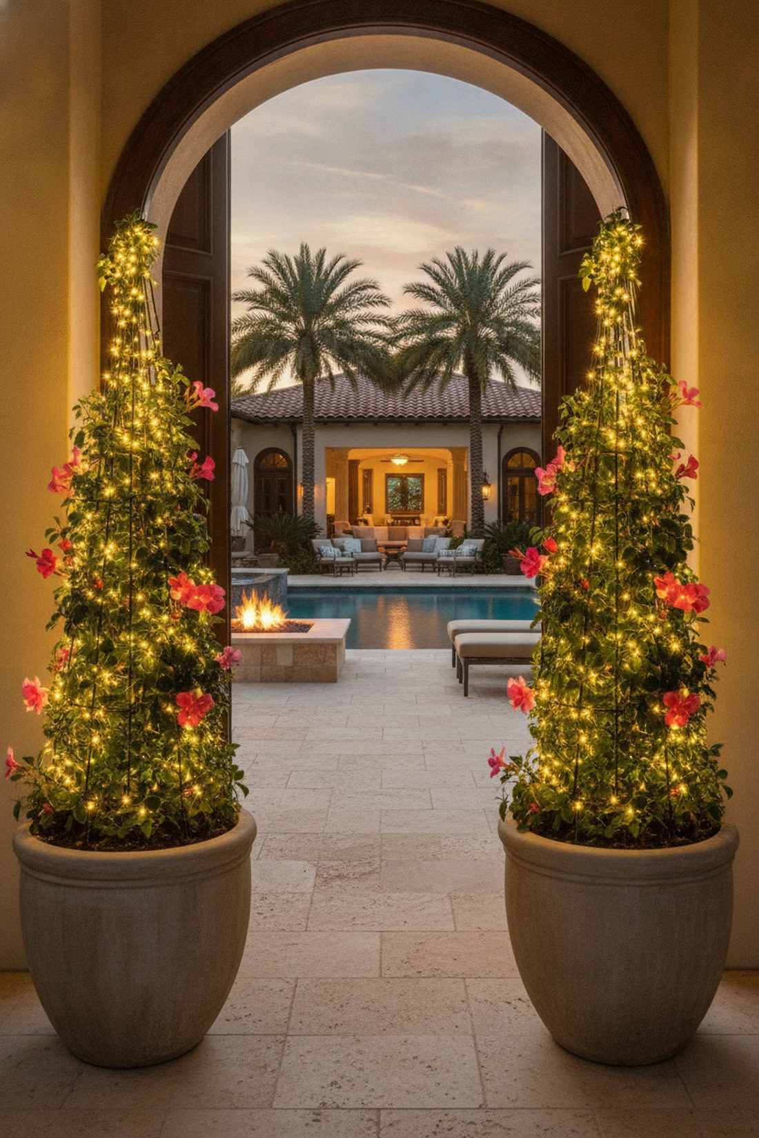 mandevilla container topiaries