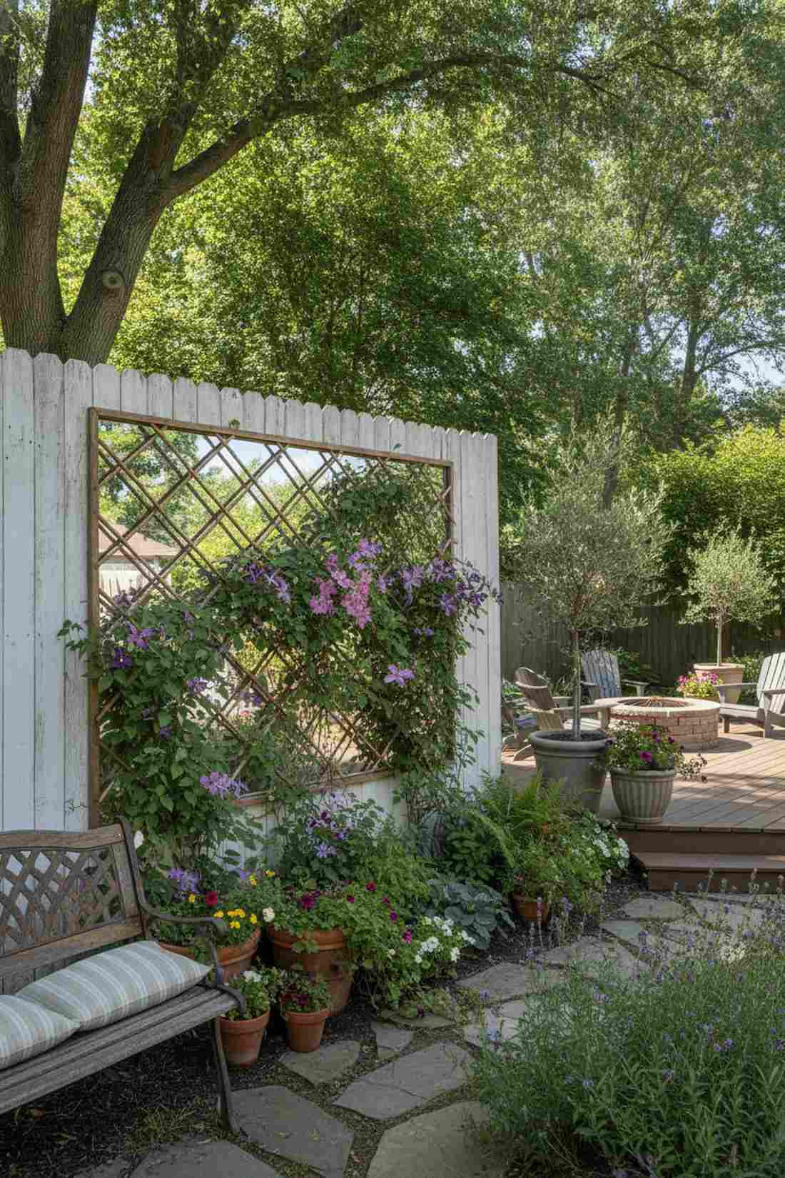 mirror backed trellis for climbing plants