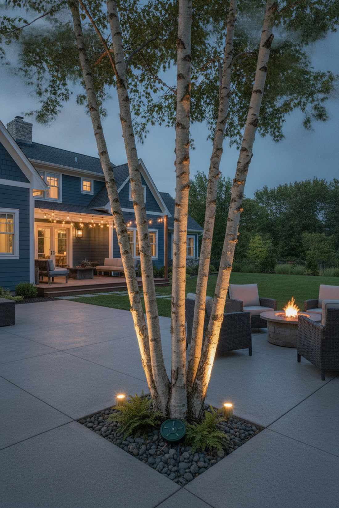 multi trunk individual uplighting