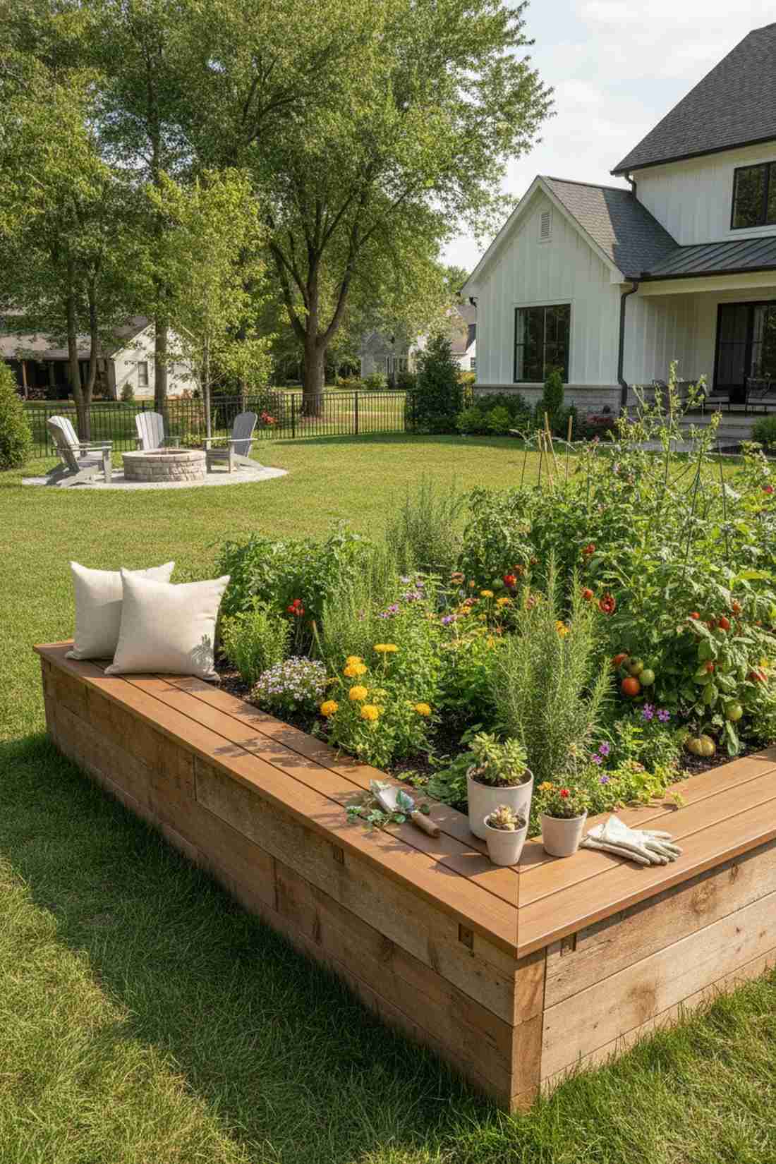 raised bed perimeter bench