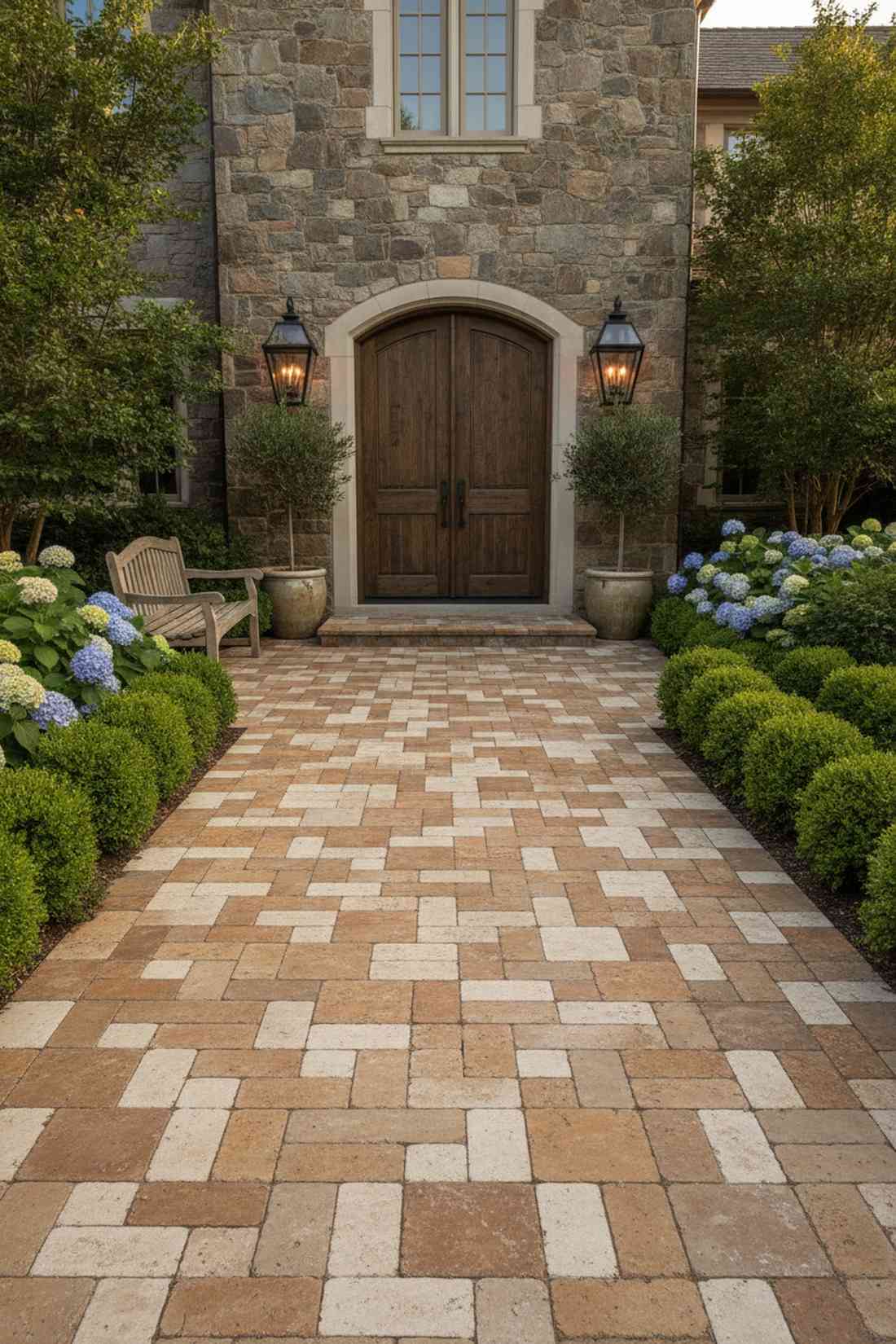random ashlar rectangular pavers
