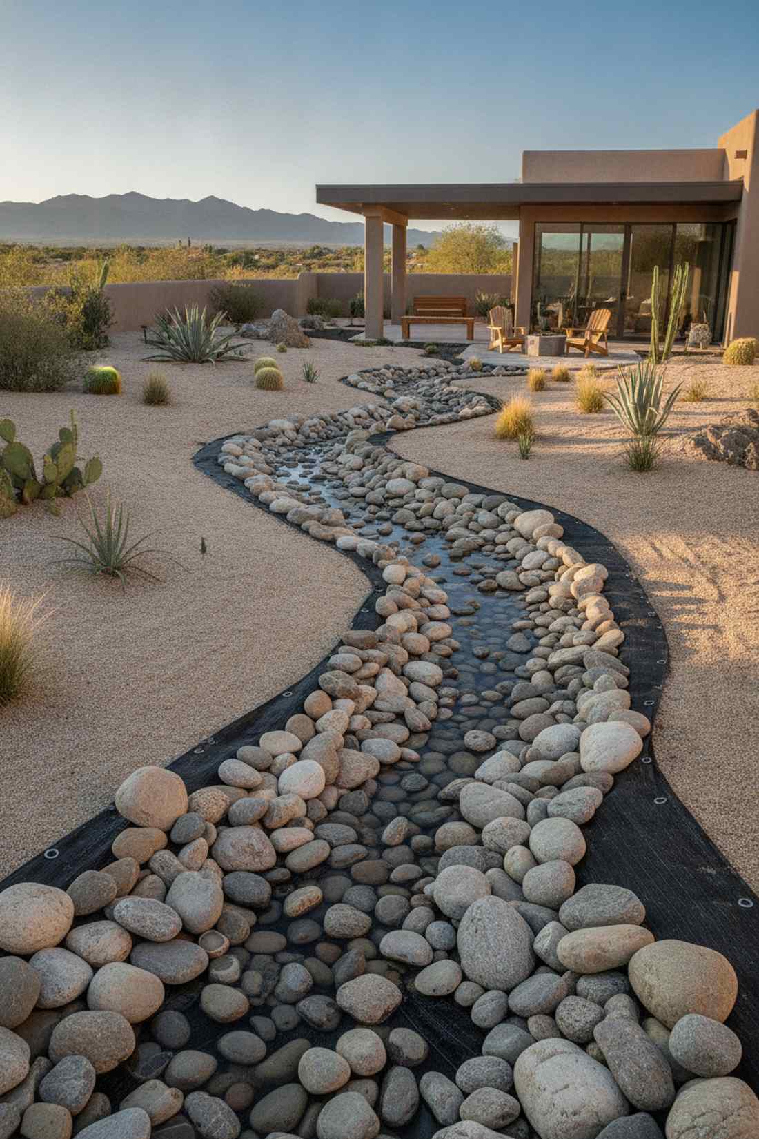 river rock meandering stream