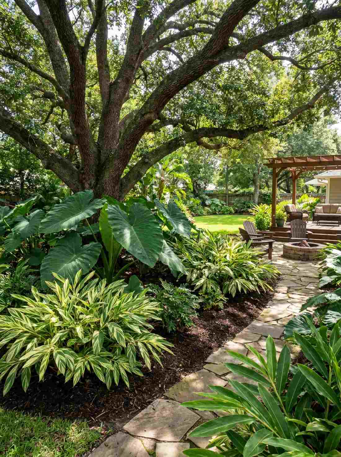 shade tree anchor with tropical understory