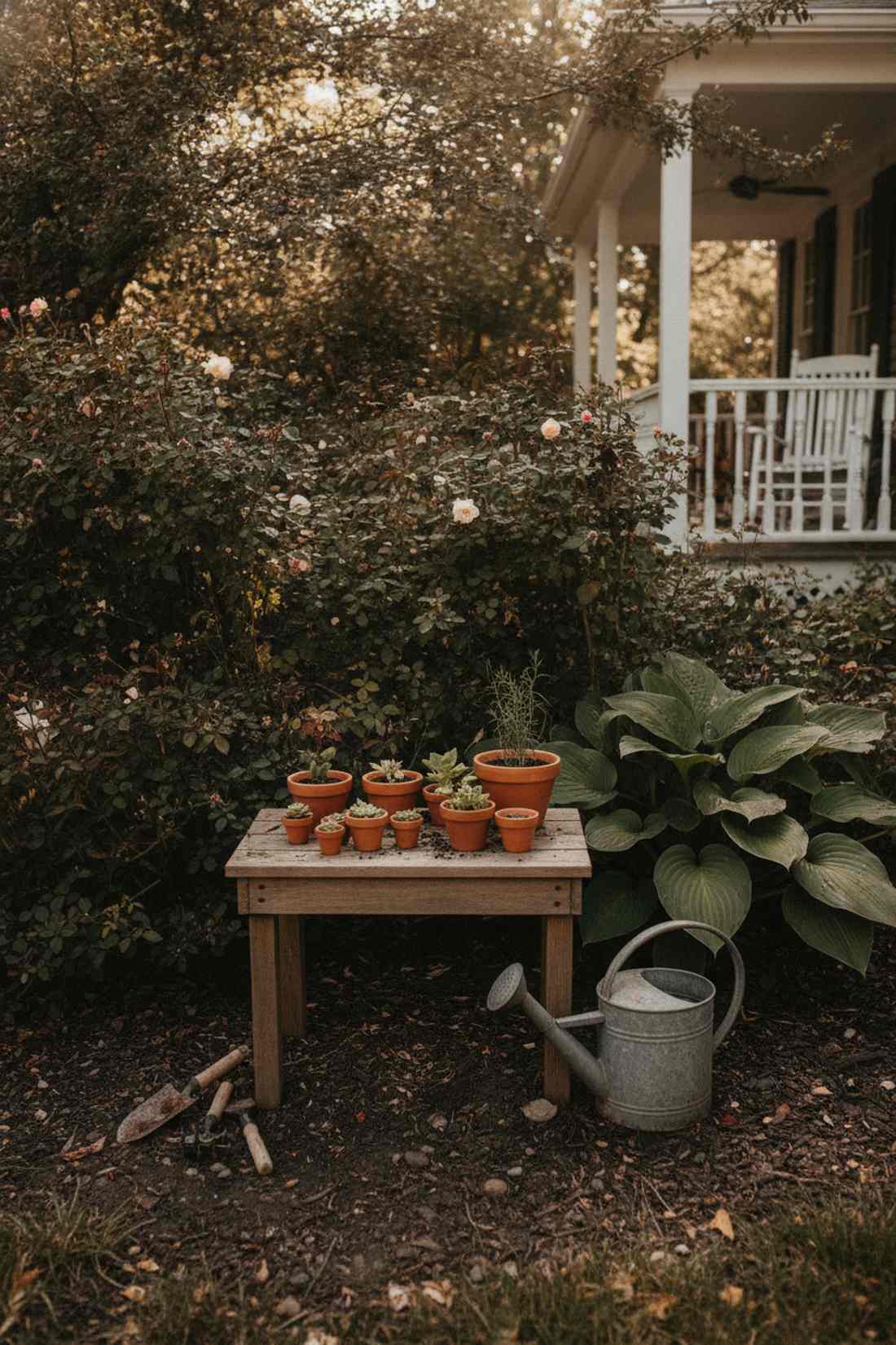 slatted garden stool