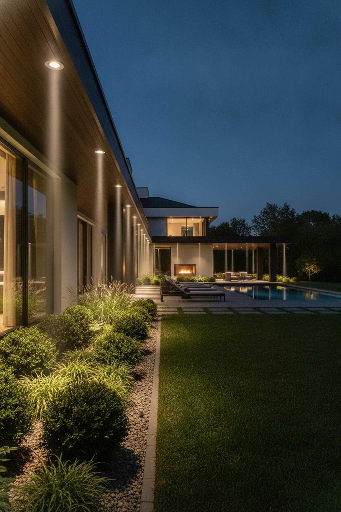 soffit lighting for foundation plantings