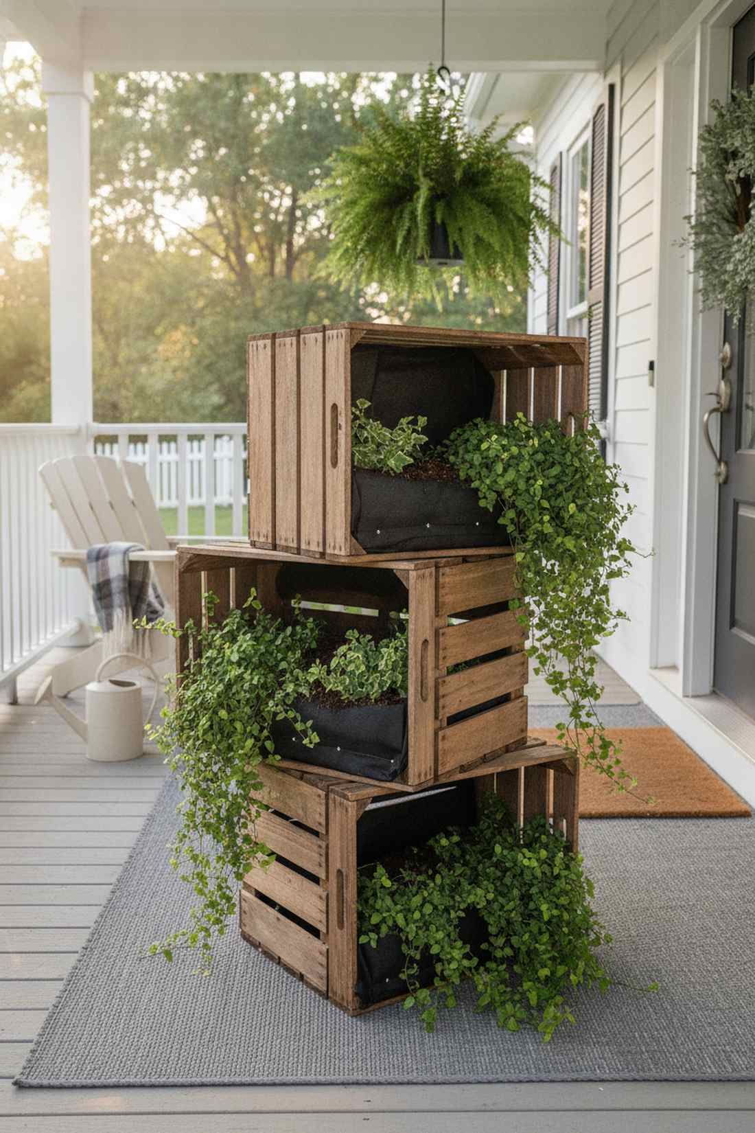 stacked crate tower