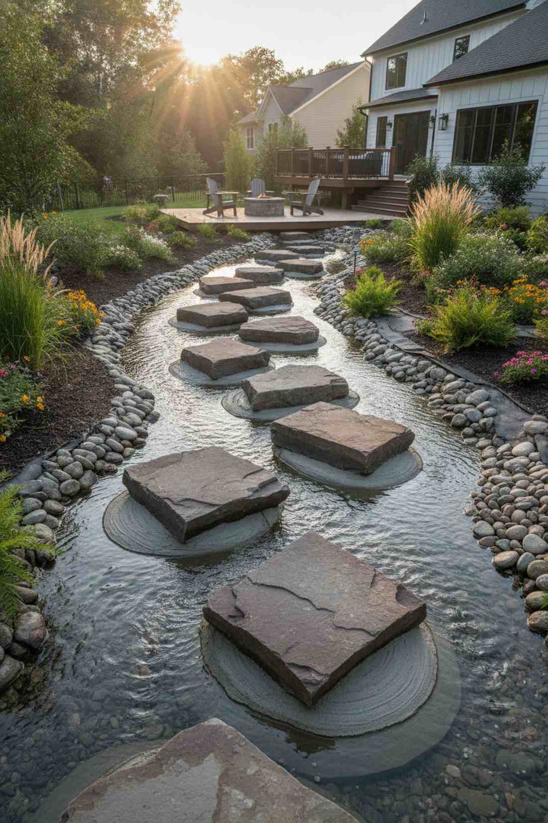 staggered stream steps