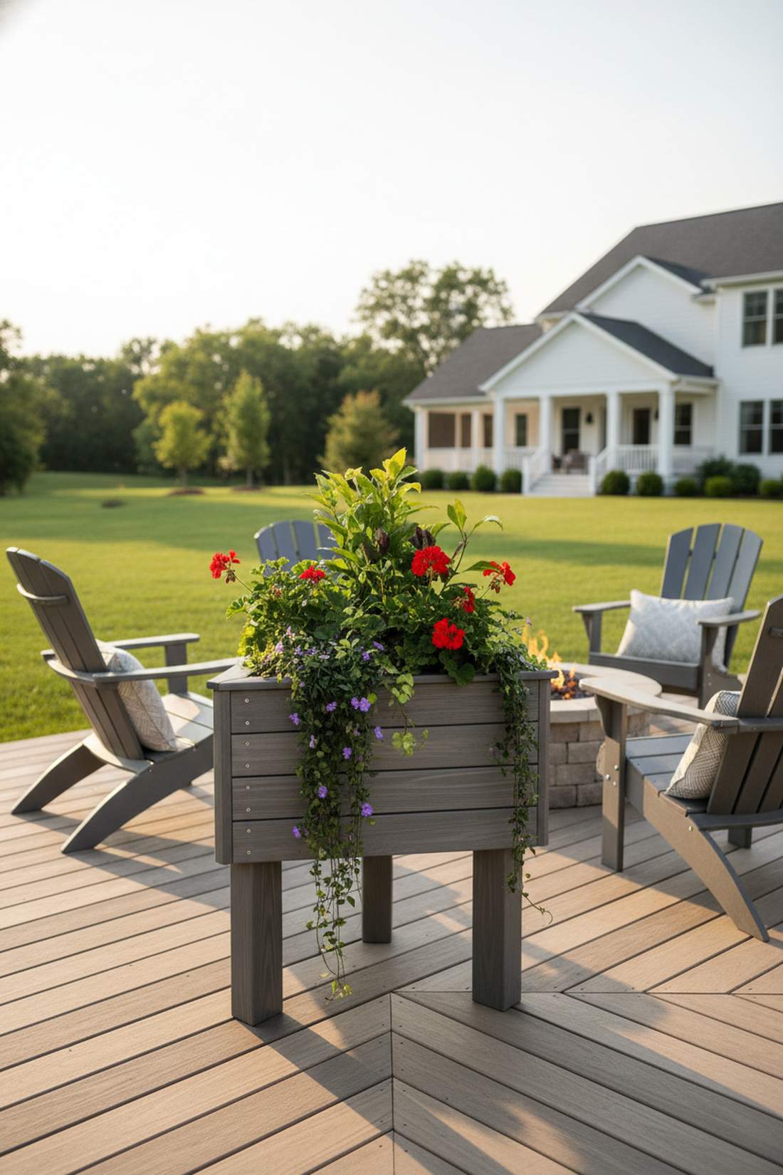standing corner wedge planter