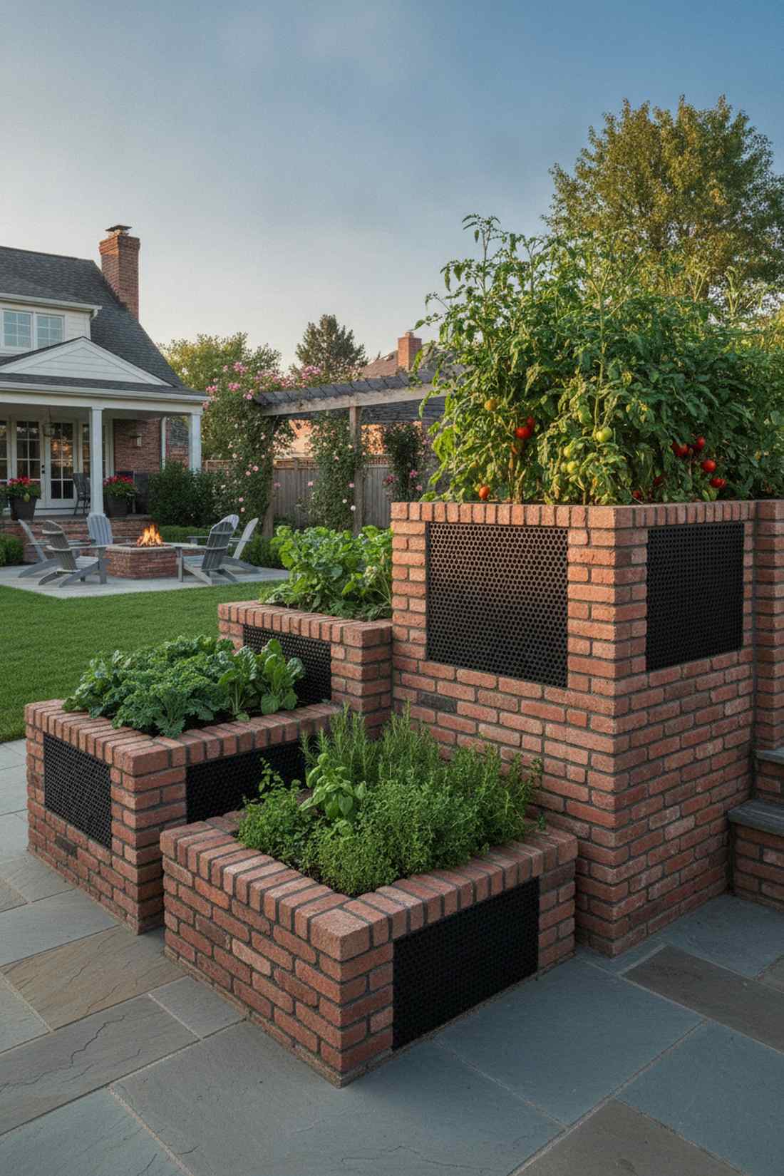 stepped brick terrace clusters