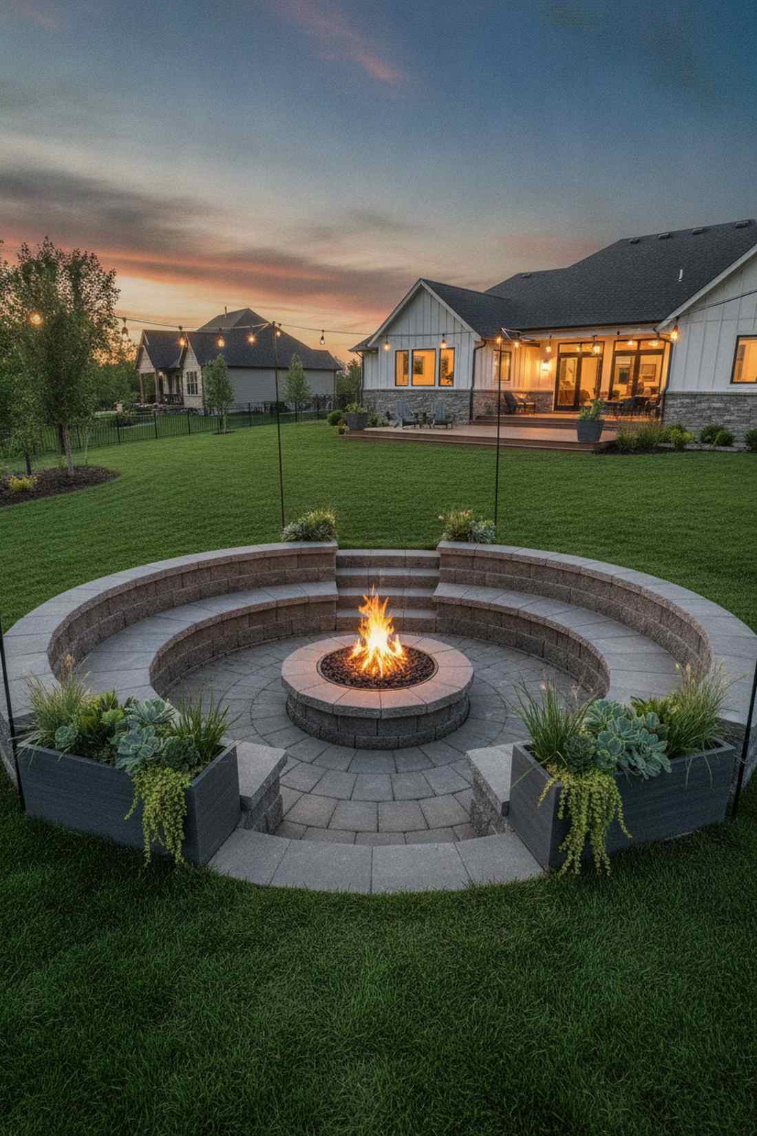 sunken fire pit amphitheater