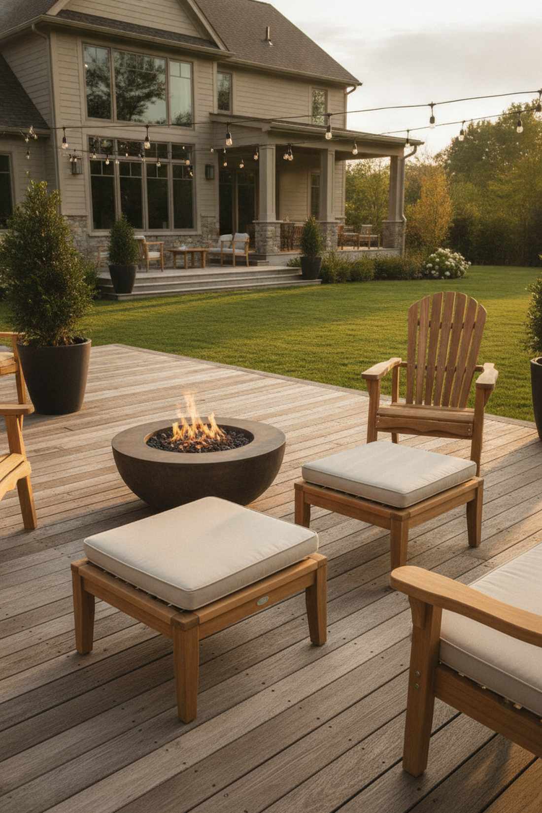teak wood ottomans