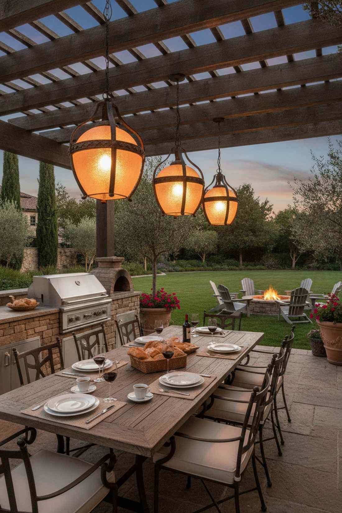 tuscan villa hanging pendants