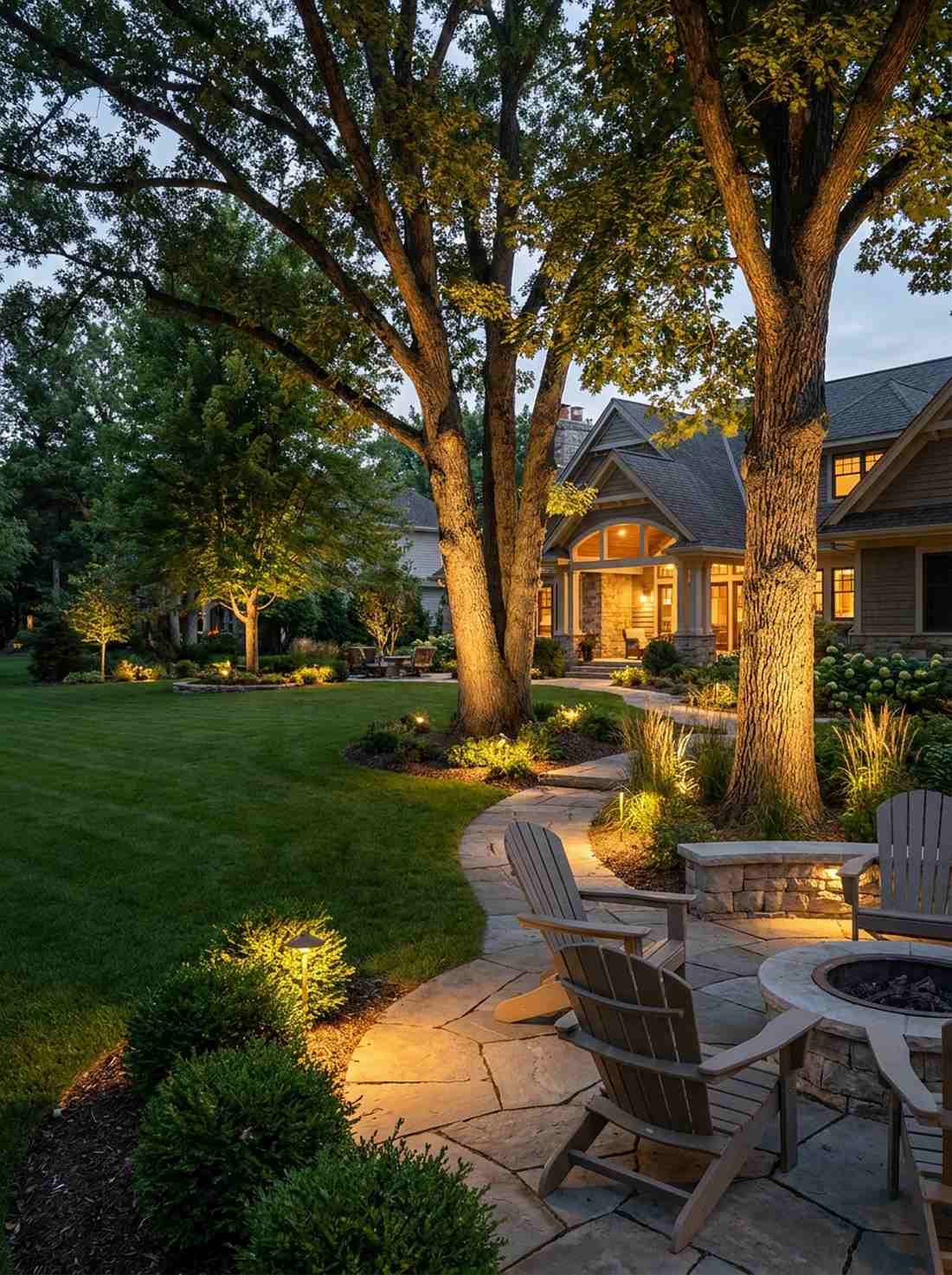 uplighting trees shrubs