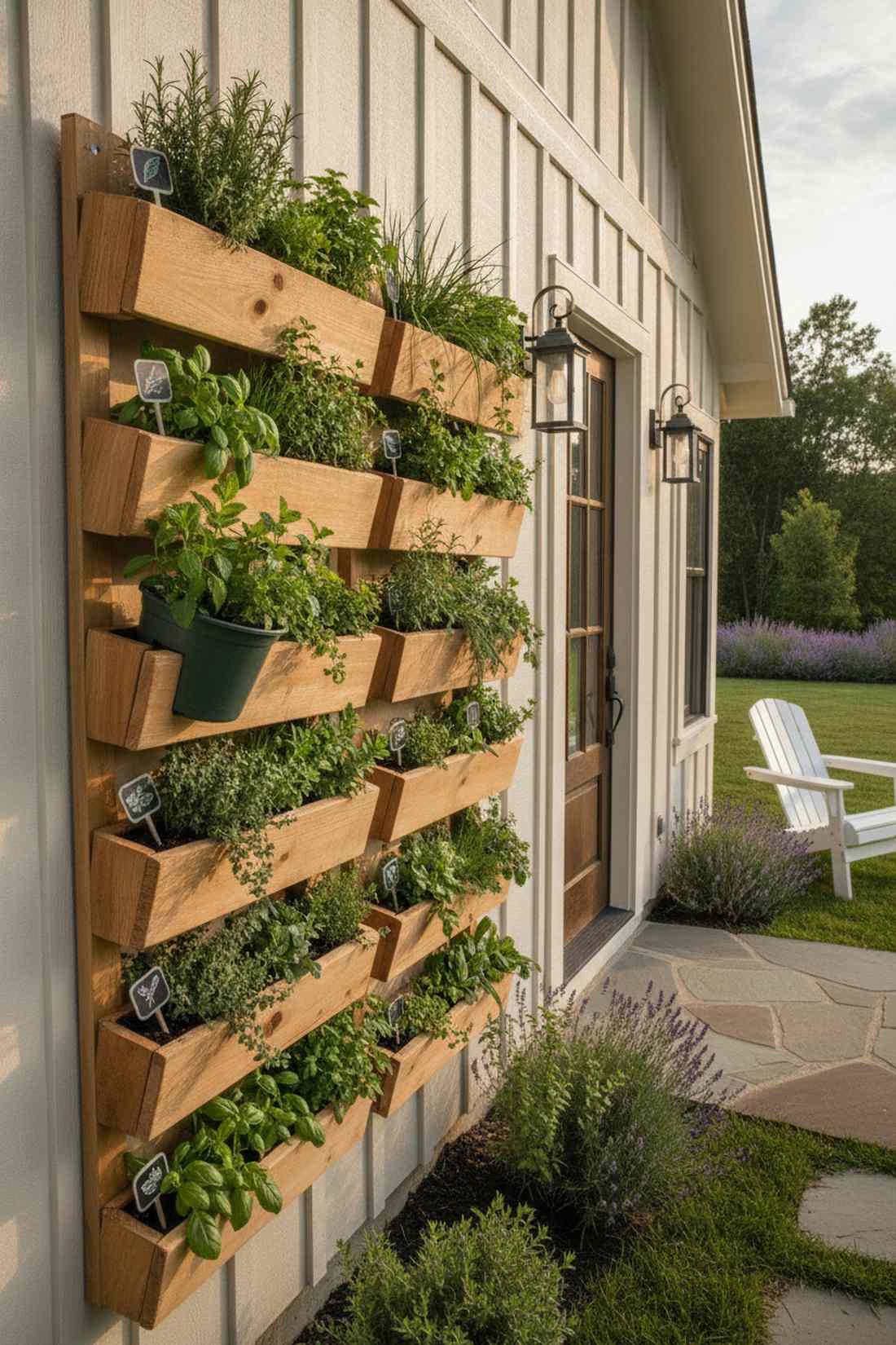 vertical herb garden wall