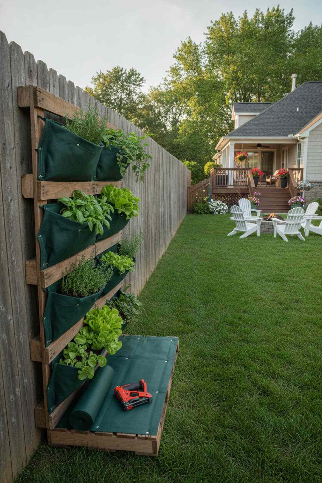 vertical pallet garden fence