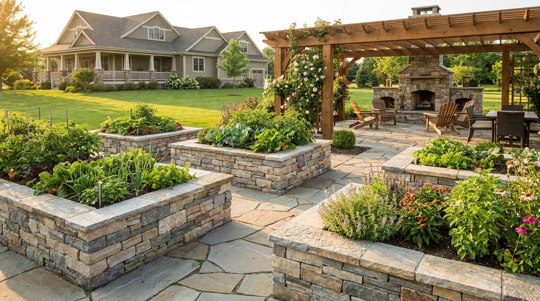 116 raised bed garden stone vertical