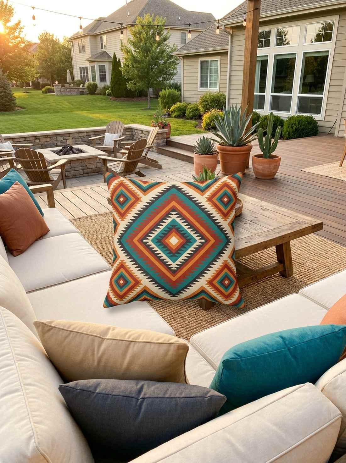 aztec diamond pattern pillow