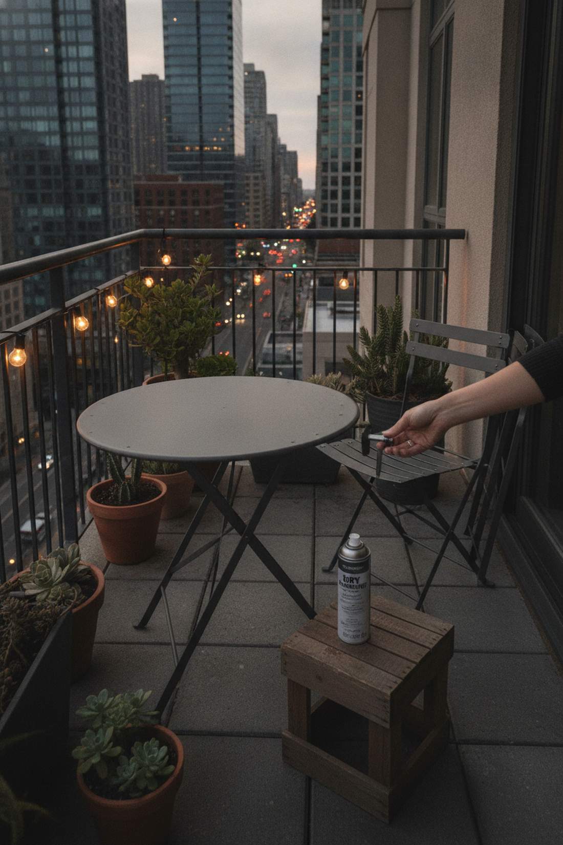 bistro table with folding mechanism