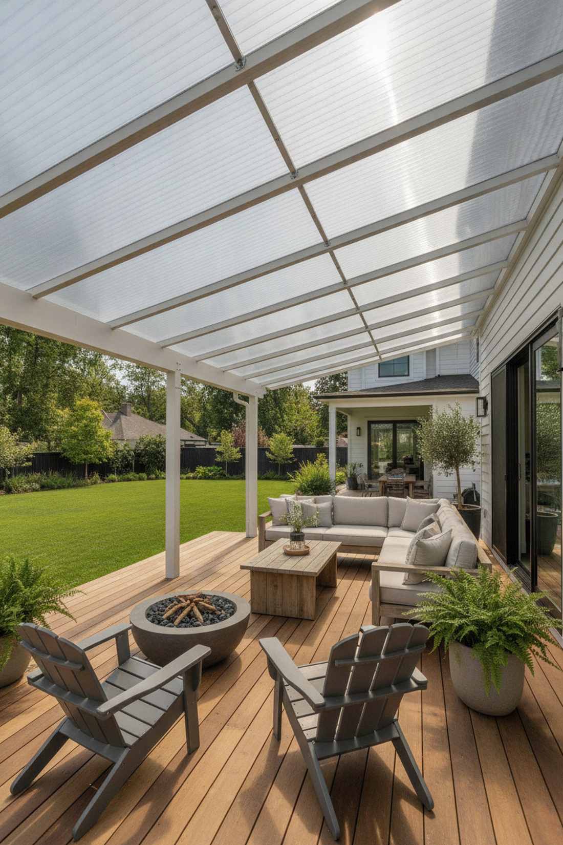 clear polycarbonate panel roof