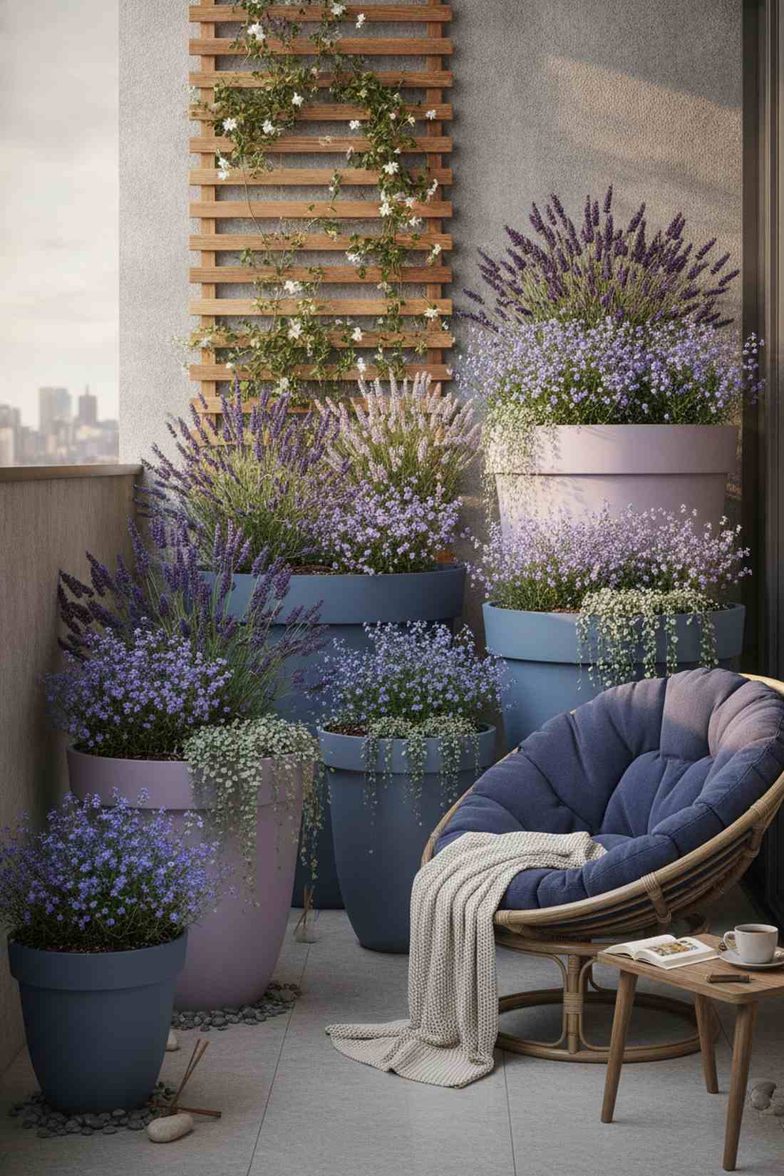 cool serene blues and purples