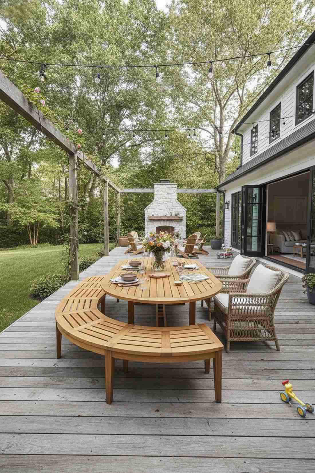 curved bench dining hybrid