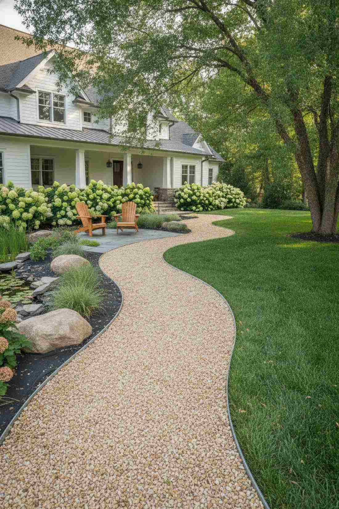 curved gravel pathway
