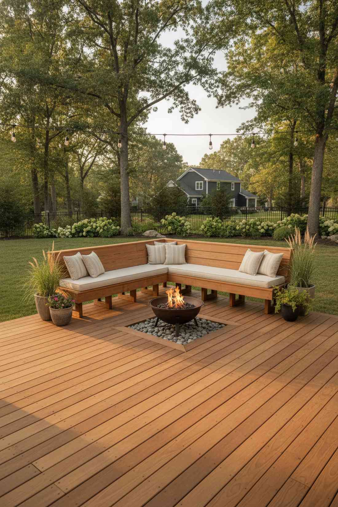 deck edge l shaped bench