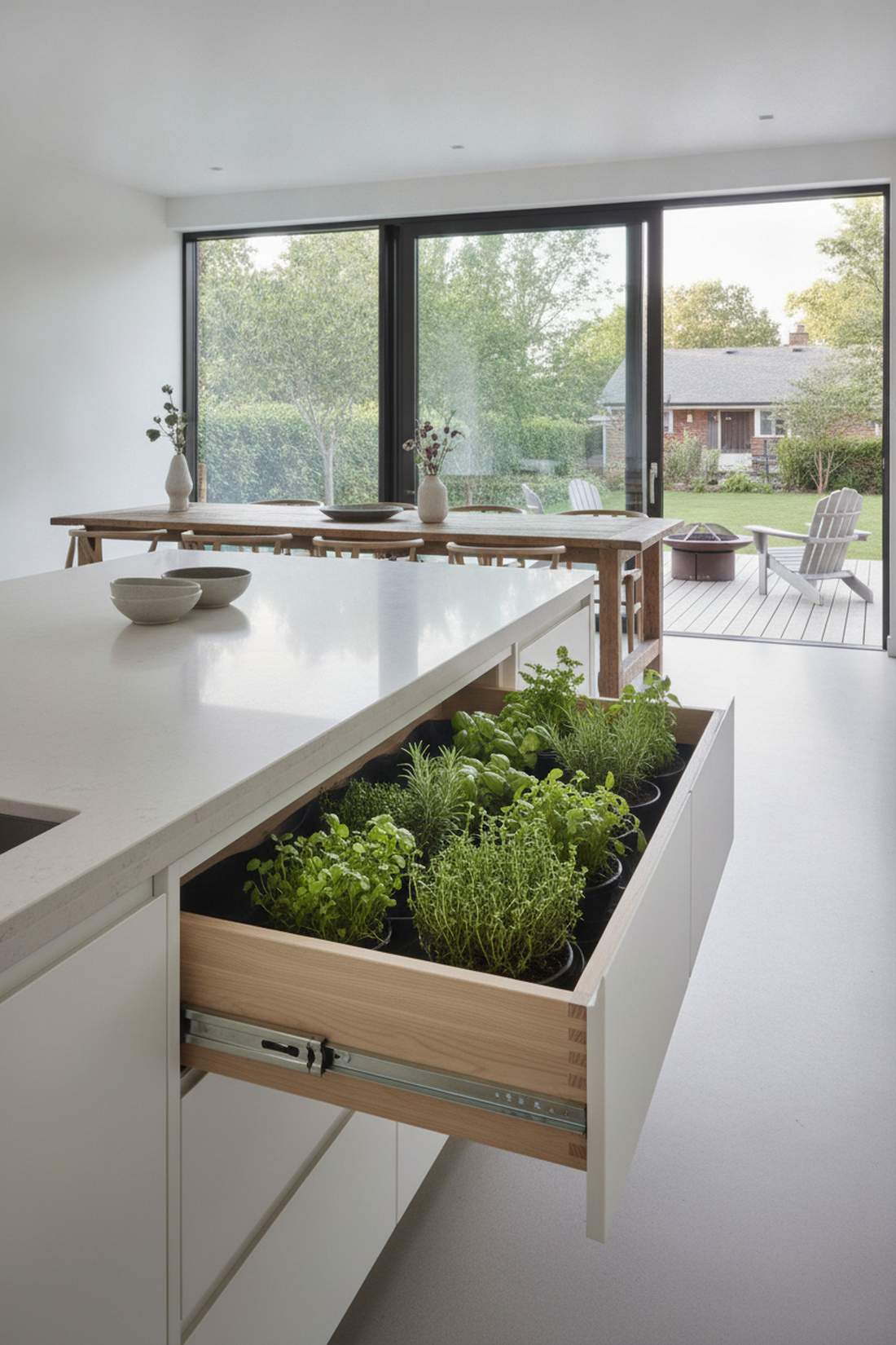 drawer style pull out herb box