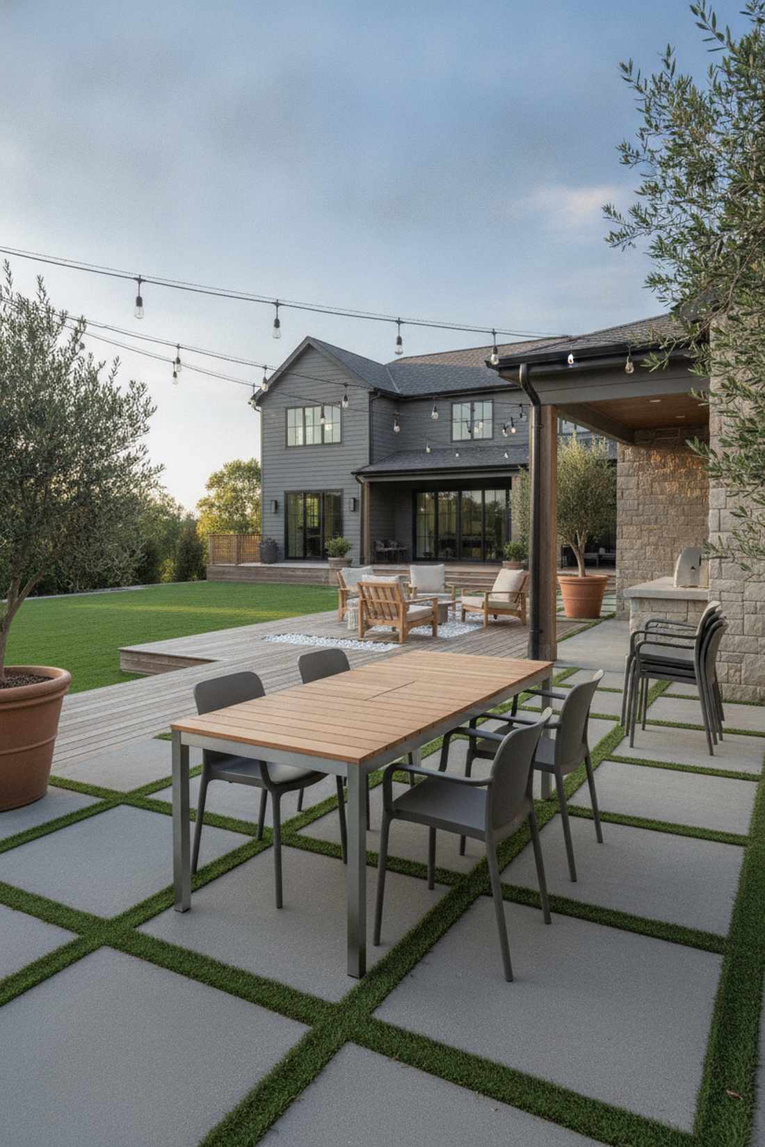 extendable table with stackable chair system