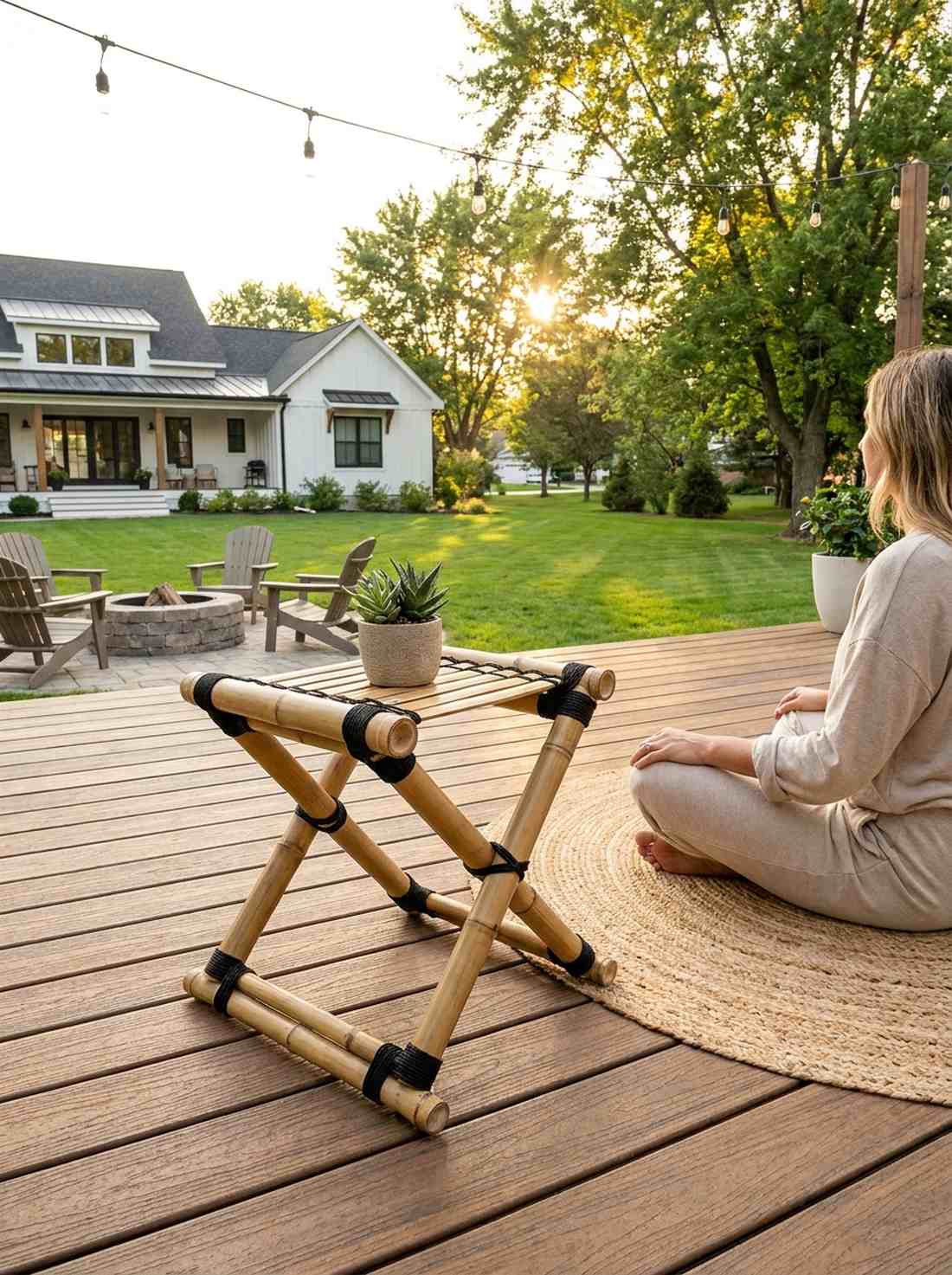 folding bamboo meditation stool