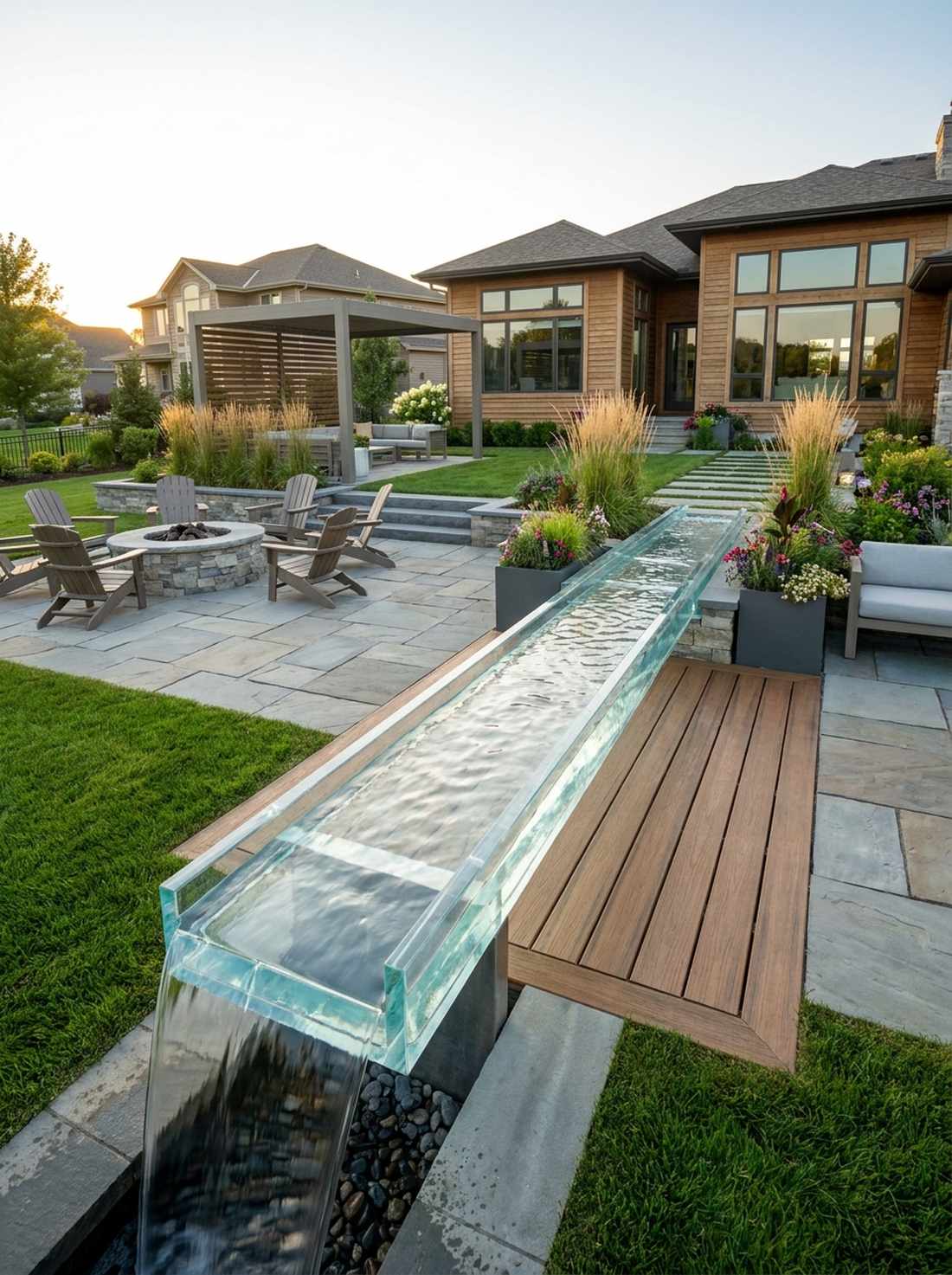glass channel water feature
