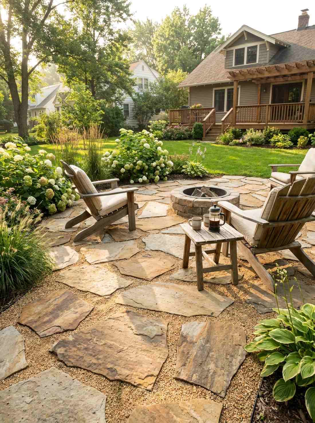 gravel and flagstone patio