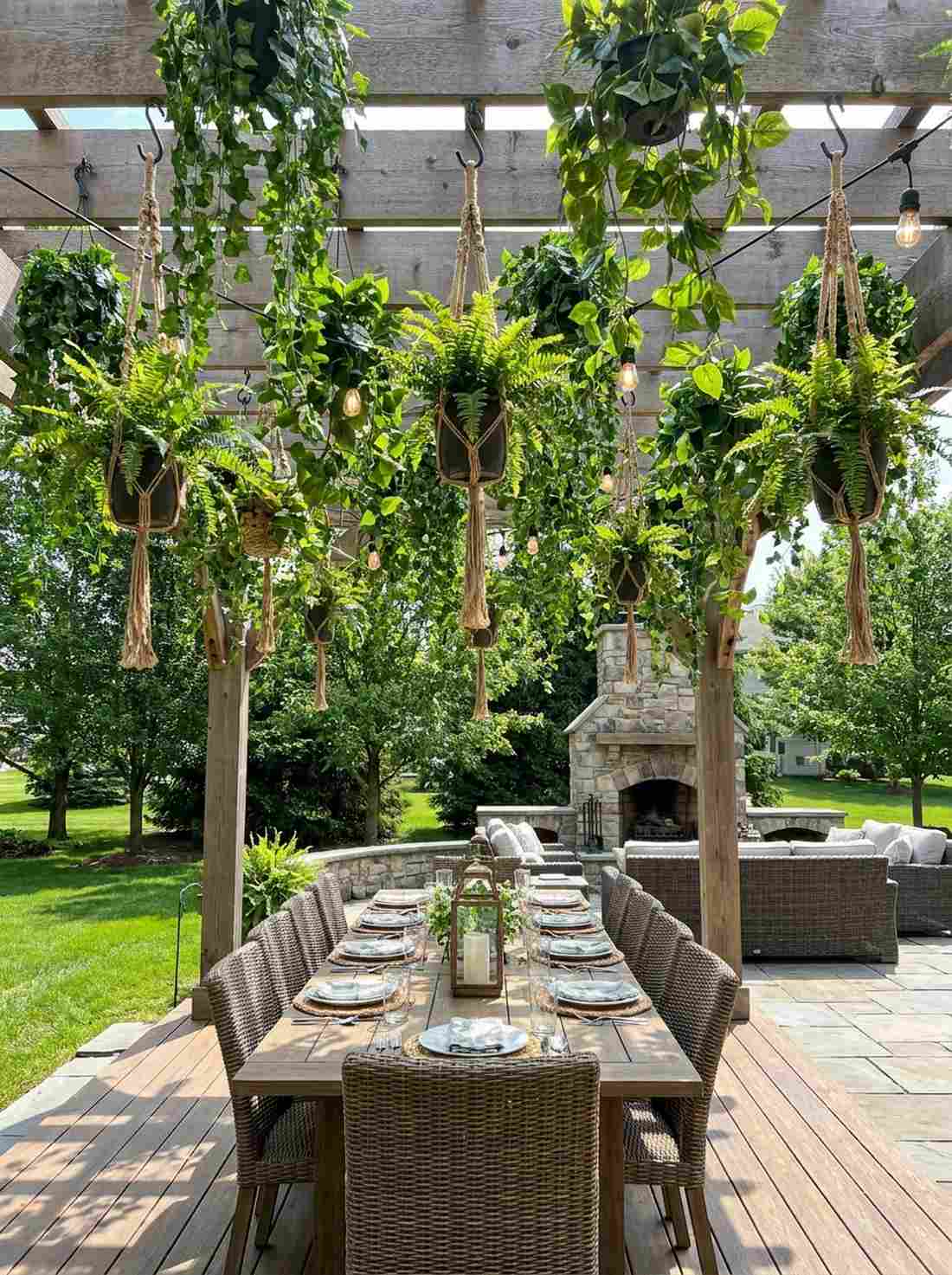 hanging plant installation