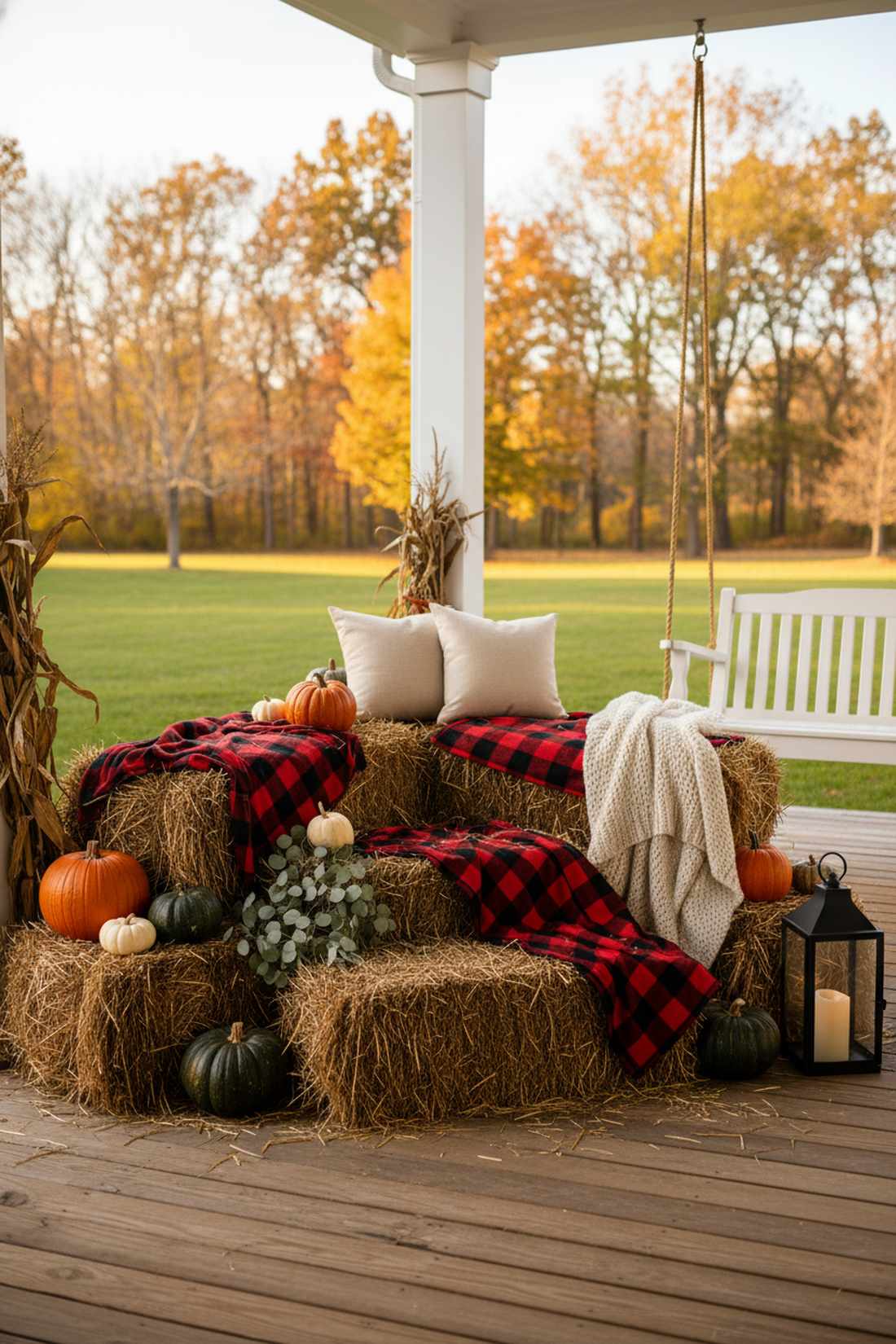 hay bale seating displays