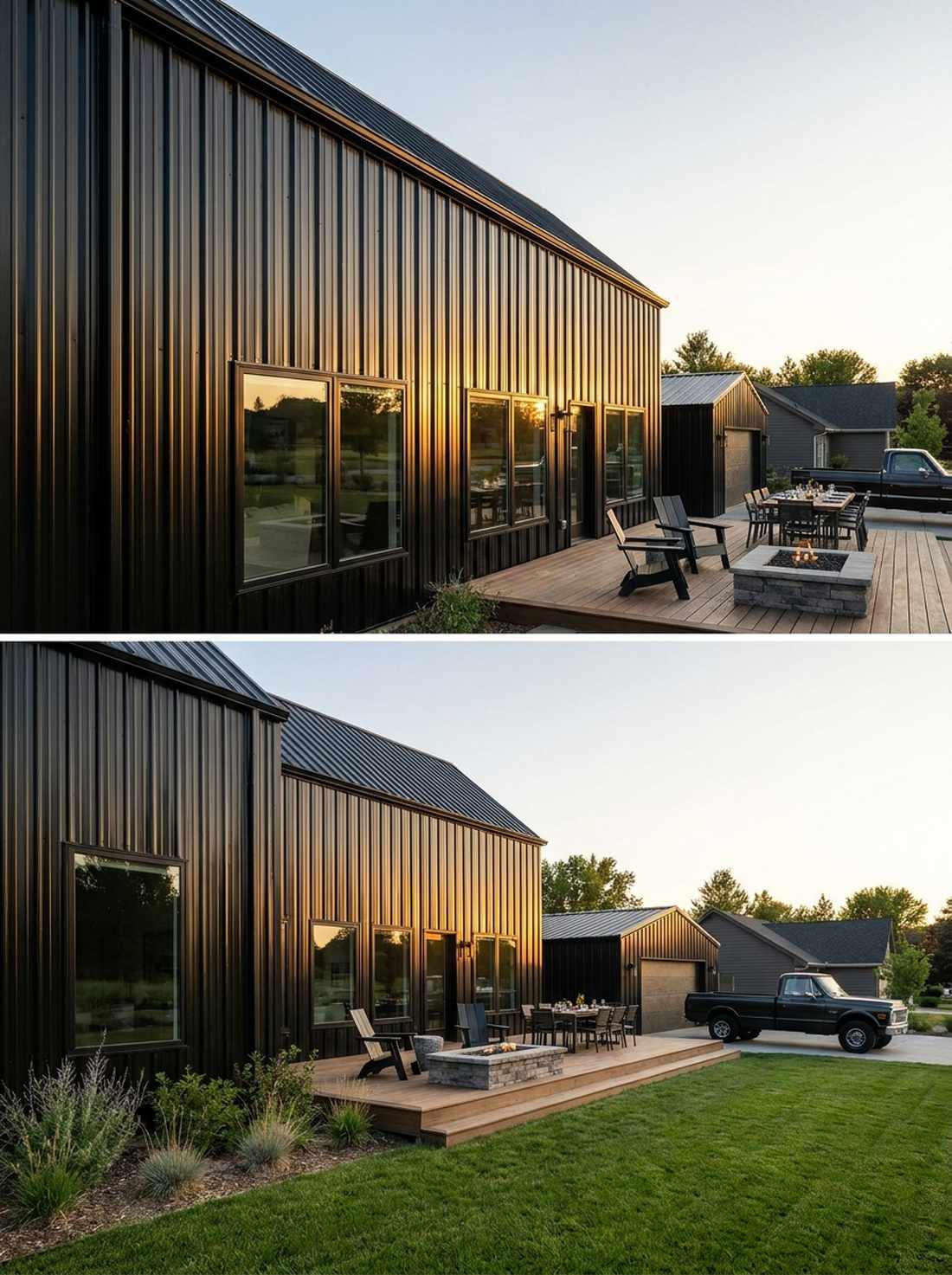 jet black corrugated steel