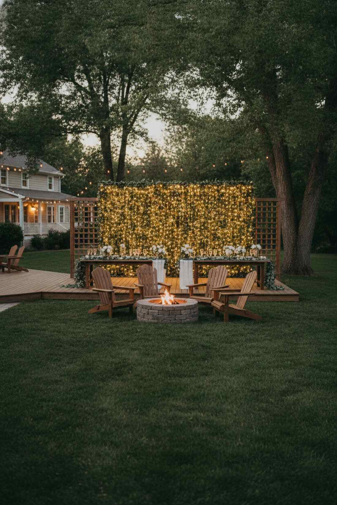 light curtain with greenery
