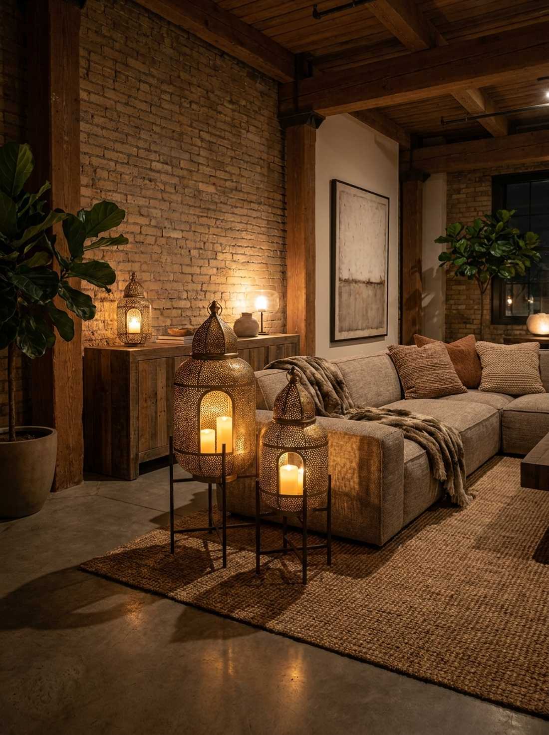 moroccan lanterns on metal stands