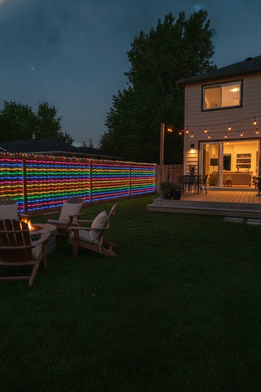 multicolor fence line weaving