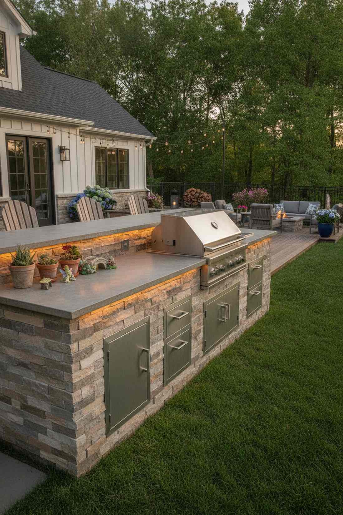 outdoor kitchen grilling station