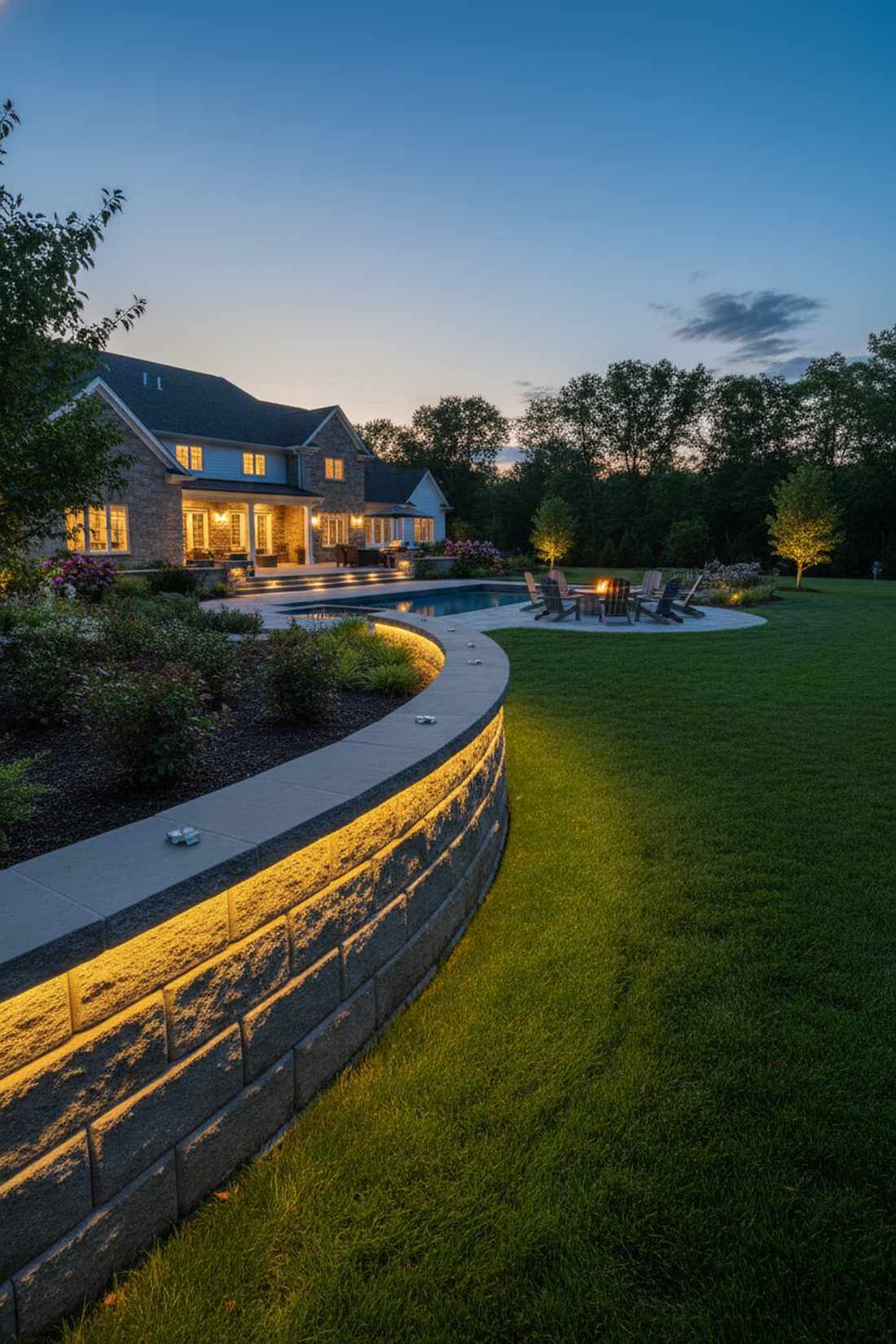 retaining wall cap lighting