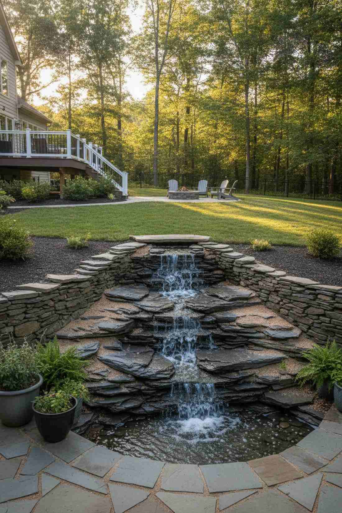 stacked slate cascade