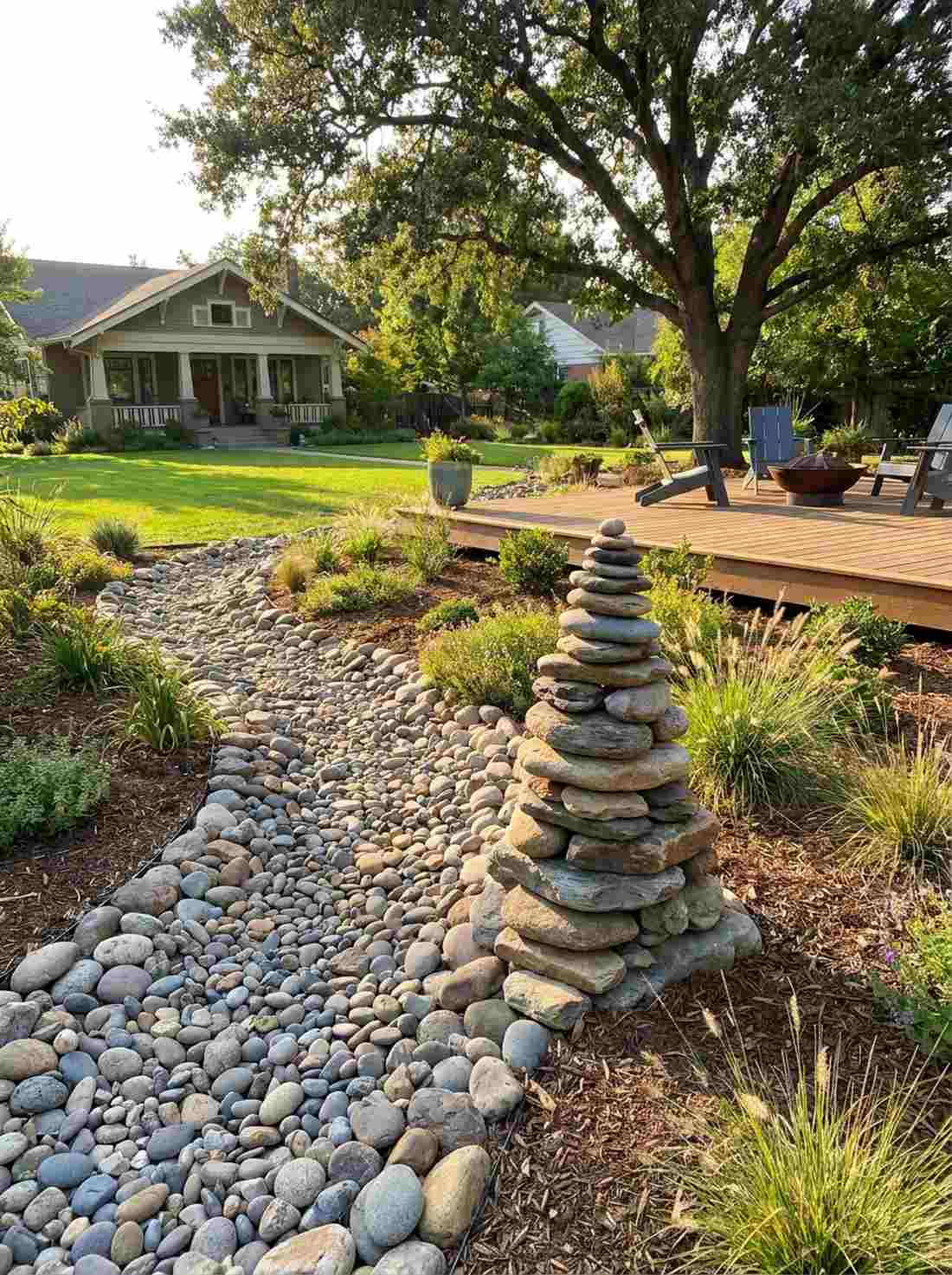 stacked stone cairn